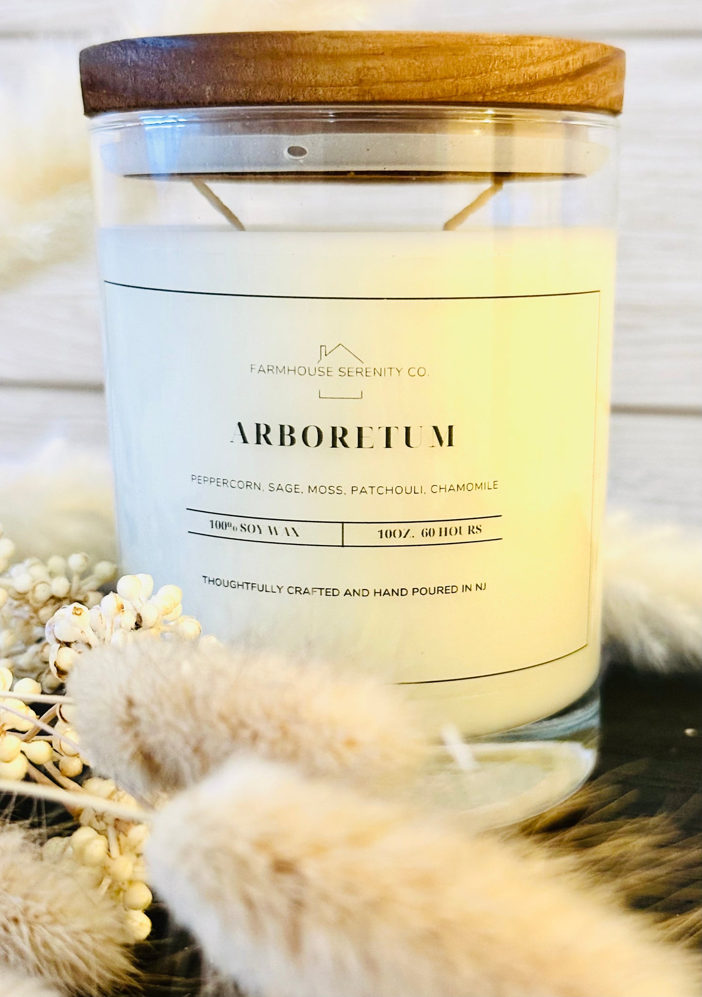 Arboretum | 10OZ. Heavy Bottom Jar Soy Candle | Two Cotton Wicks