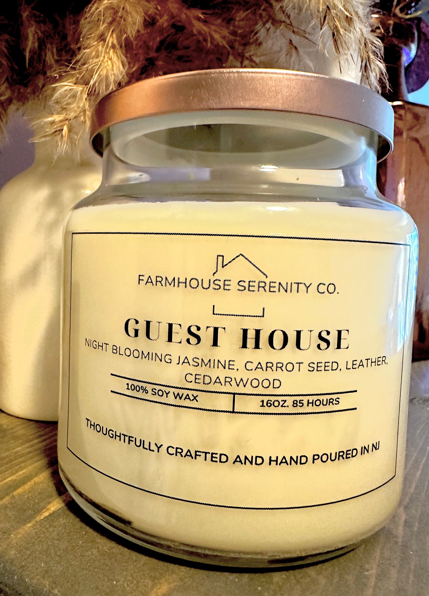 Guest House| 10OZ. Apothecary Jar Soy Candle | Two Cotton Wicks