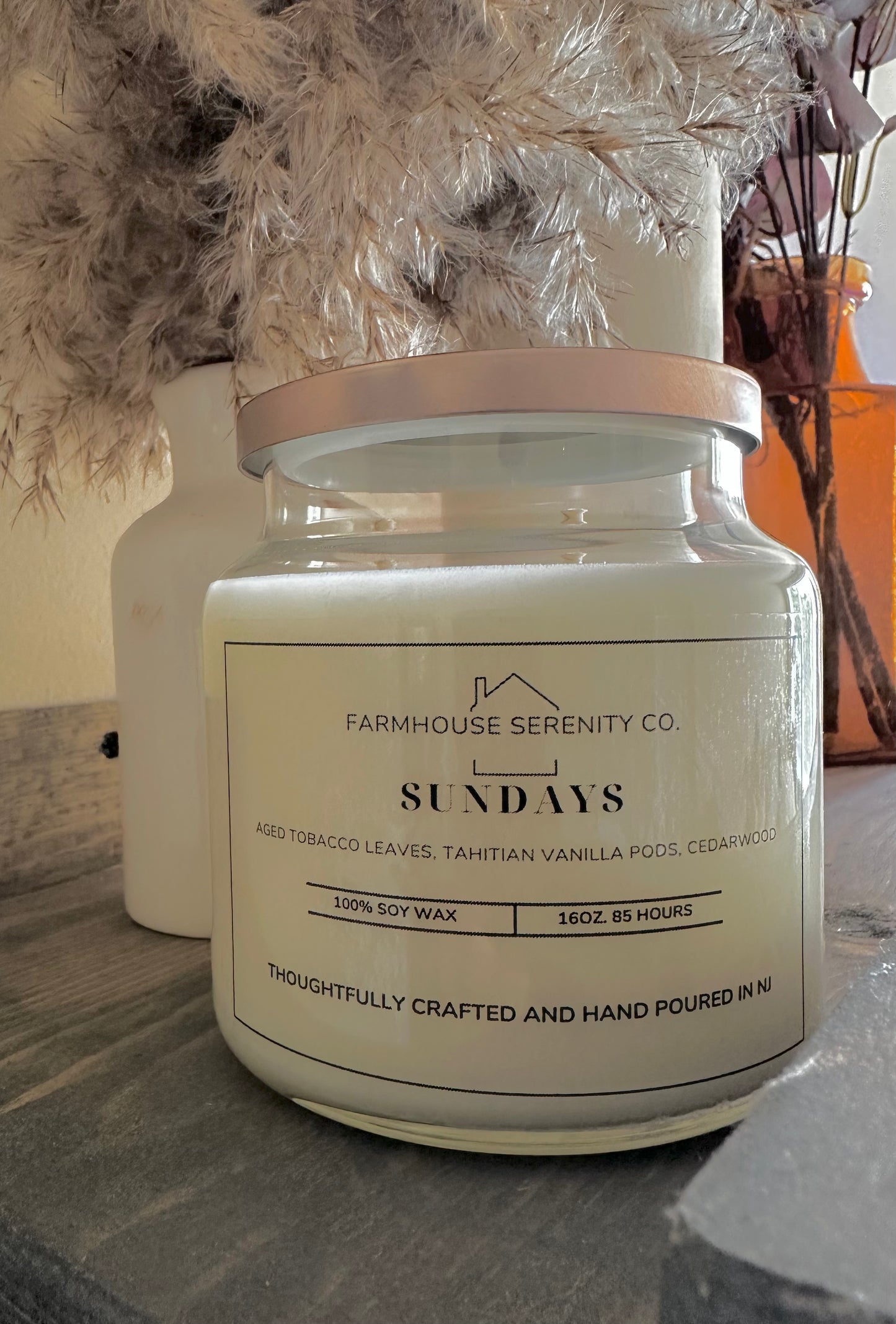 Sundays | 10OZ. Apothecary Jar Soy Candle | Two Cotton Wicks