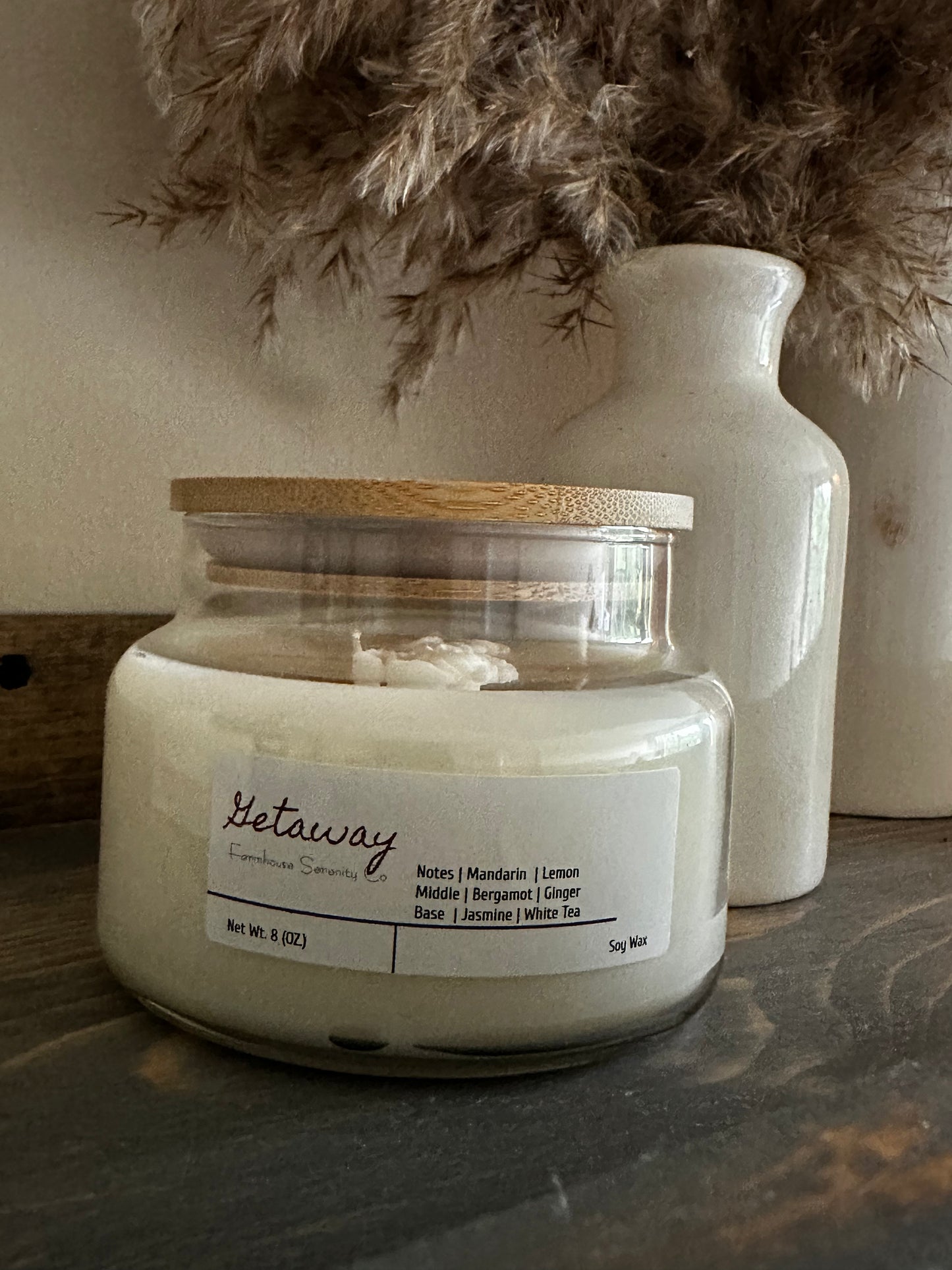 GetAway | 10OZ. Apothecary Jar Soy Candle | Two Cotton Wicks