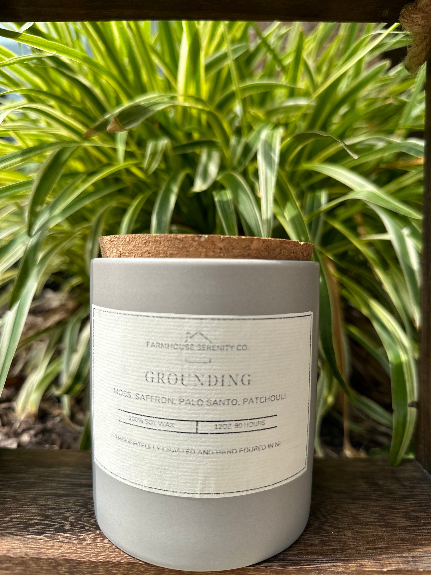 Grounding | 12OZ. Grey Cement Jar Soy Candle | Two Cotton Wicks