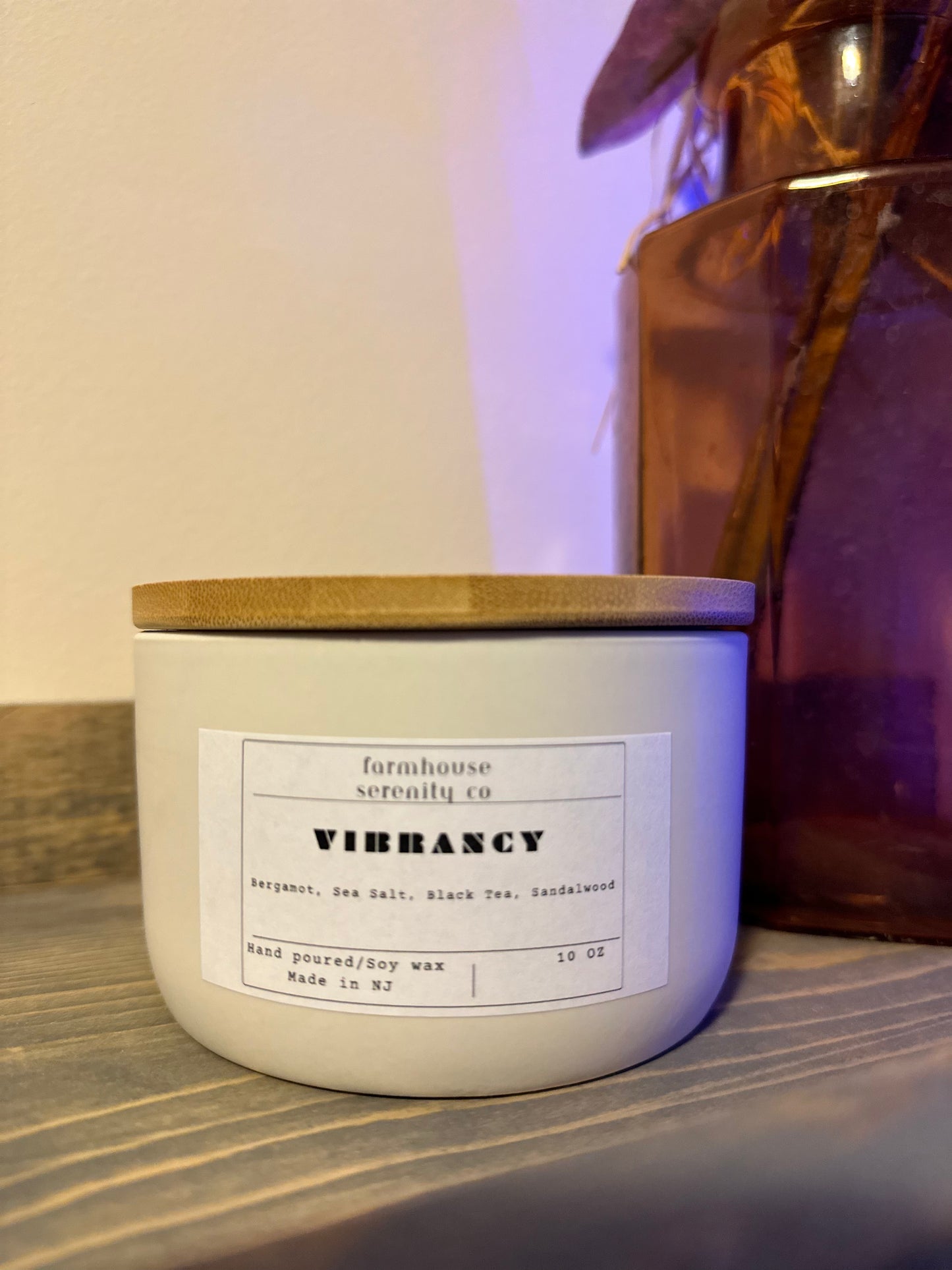 Vibrancy | 10OZ. Luxury White Cement Jar Soy Wax Candle | Three Cotton Wicks