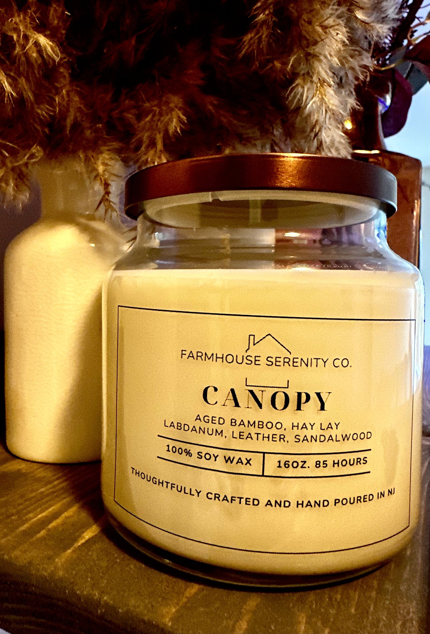 Canopy | 10OZ. Apothecary Jar Soy Candle | Two Cotton Wicks