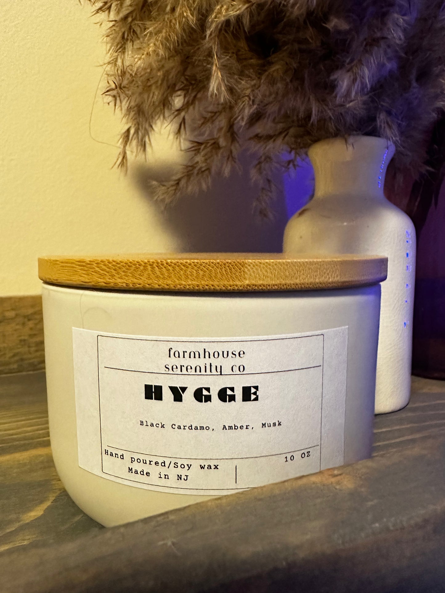 Hygge | 10OZ. Luxury White Cement Jar Soy Candle | Three Cotton Wicks