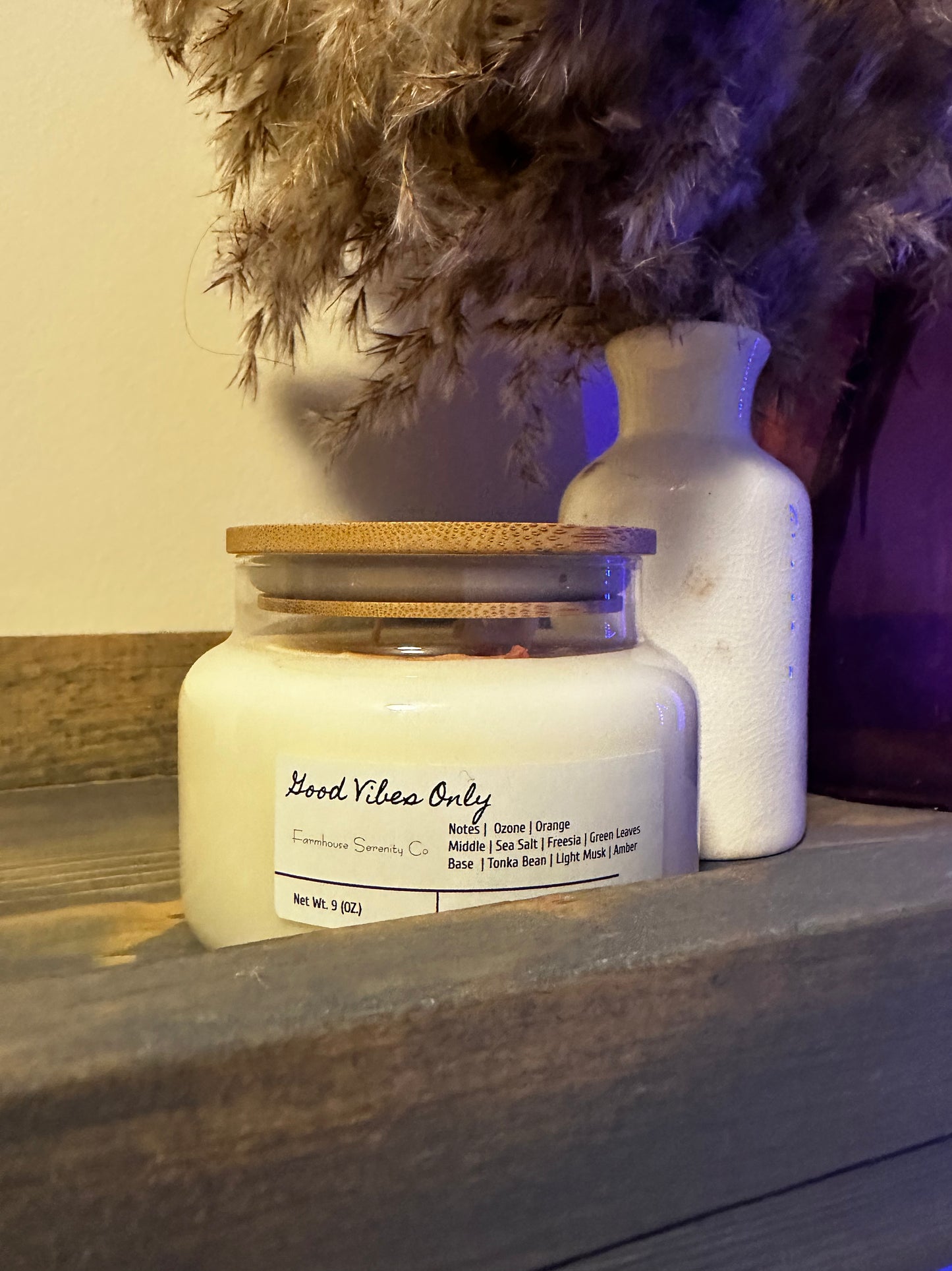Good Vibes Only | 10OZ. Apothecary Jar Soy Wax Candle | Two Cotton Wicks