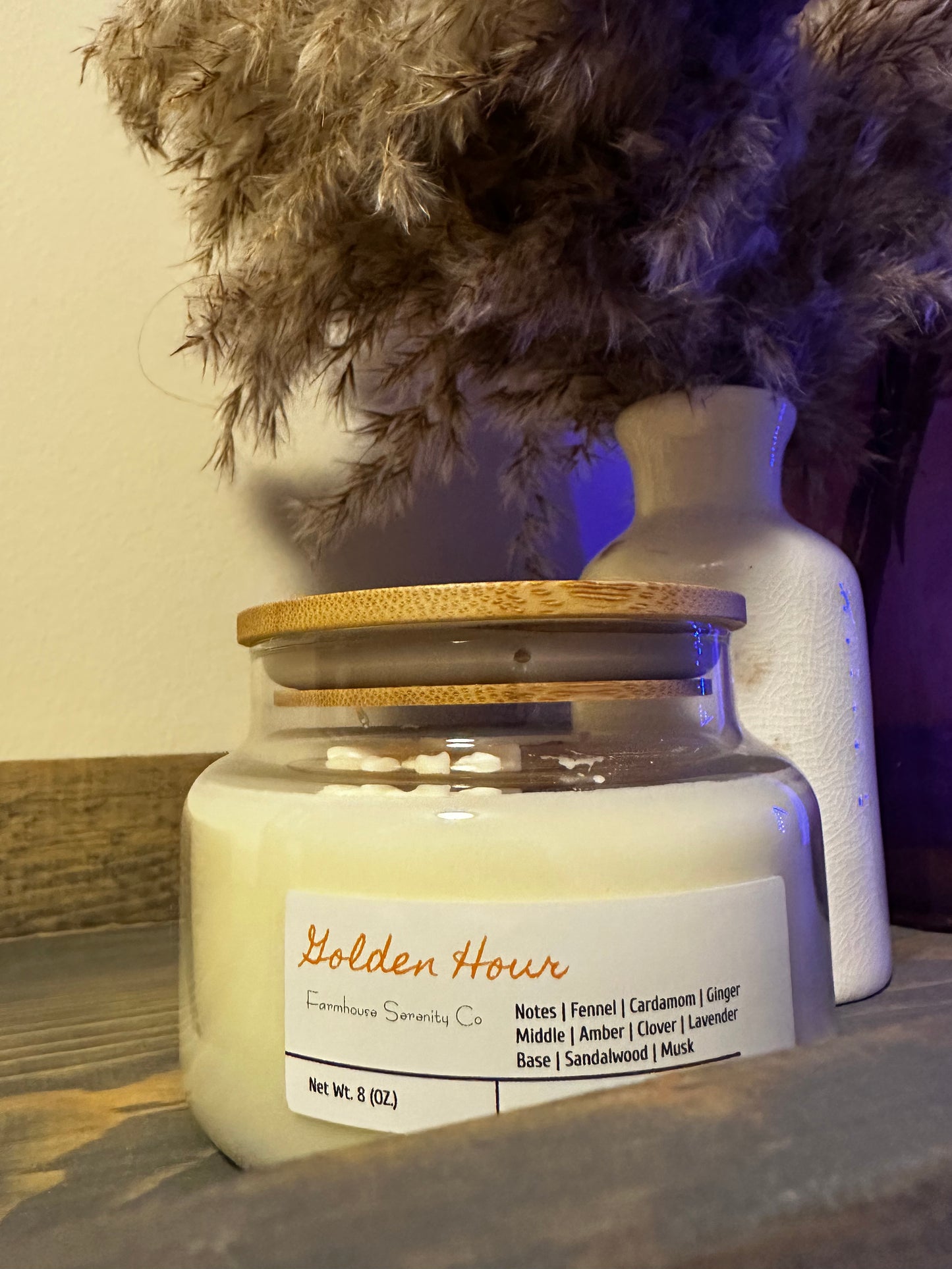 GoldenHour| 10OZ. Apothecary Jar Soy Candle | Two Cotton wicks