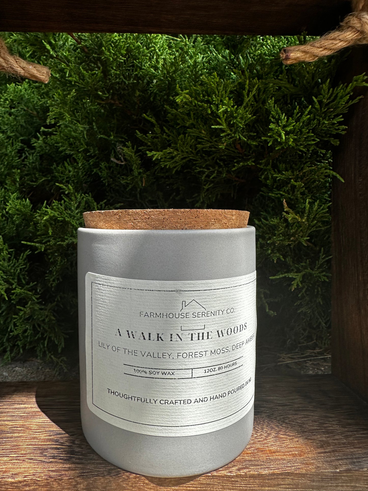 A Walk in the Woods | 12OZ. Grey Cement Jar Soy Candle | Two Cotton Wicks